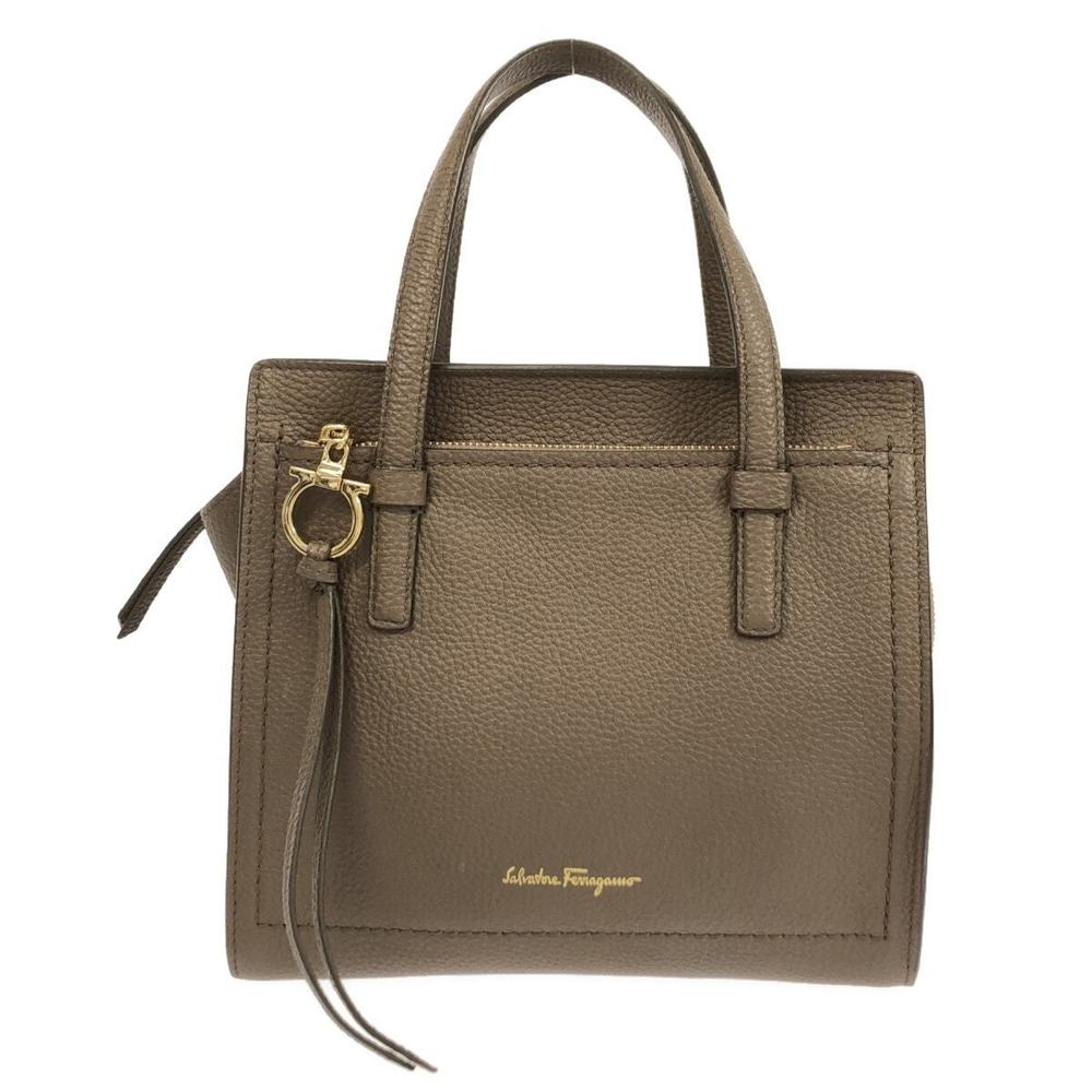 Salvatore Ferragamo Amy Leather Handbag Brown